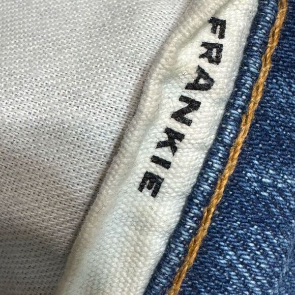 SLVRLAKE Jeans Womens 28 Frankie Crop Flare Raw Hem USA Made Cotton - Picture 6 of 8